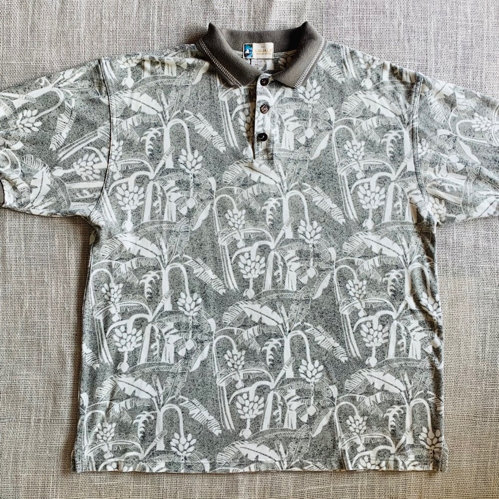 Kahala Mens Hawaiian Aloha Short Sleeve Polo XL
